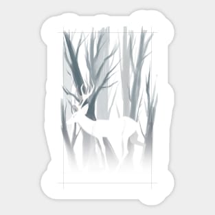 Snow Deer Sticker